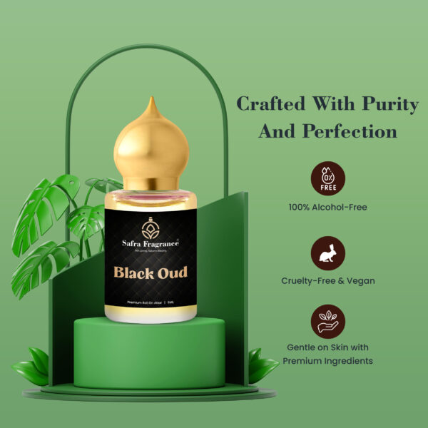 Black Oud Premium Long Lasting Non-Alcoholic Attar - 6ML - Image 3