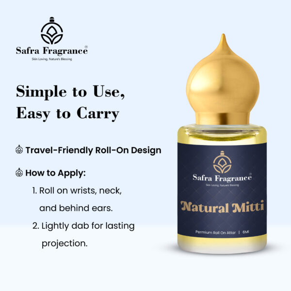 Natural Mitti Premium Long Lasting Non-Alcoholic Attar - 6ML - Image 2