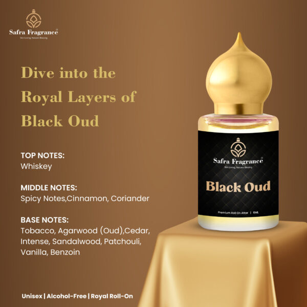 Black Oud Premium Long Lasting Non-Alcoholic Attar - 6ML - Image 6